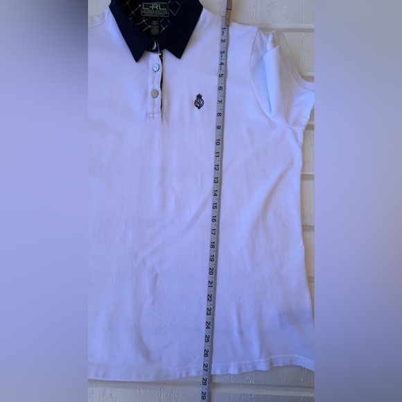 Lauren Ralph Lauren Women’s Polo Shirt White/Navy 2X - Picture 10 of 11